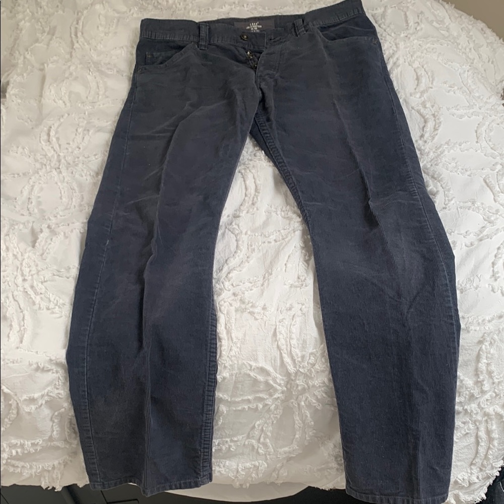 H&M Blue Corduroy Pants Straight-Leg